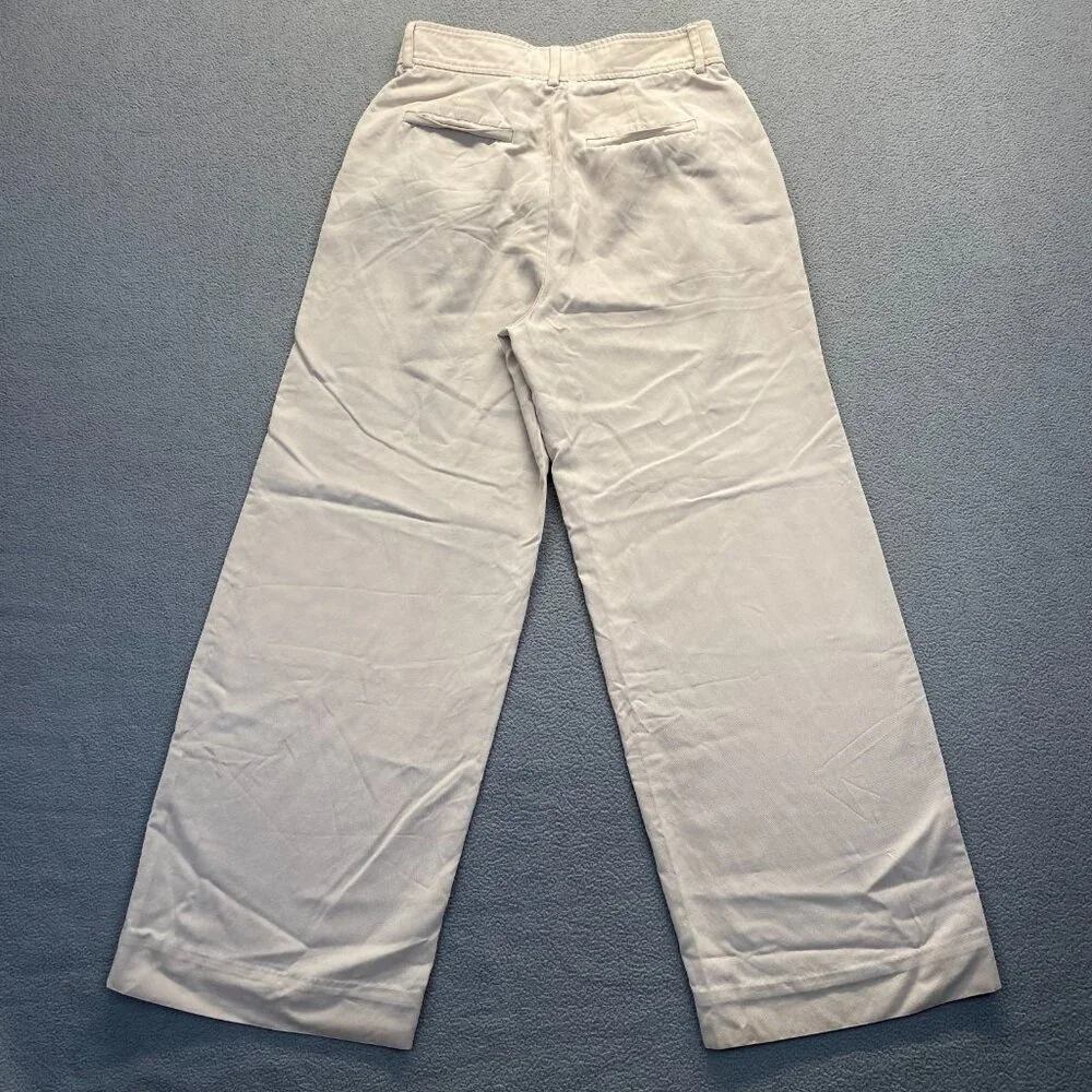 Everlane‎ Wide Leg,Dress Pants Women’s Size 2 SMALL,Pleated,Pockets,Zipper,Beige